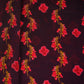 Wine Floral Print Natural Crepe Fabric 21256
