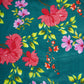 Bottle Green Floral Print Natural Crepe Fabric 21250