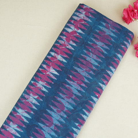 Blue with Multicolor Dabu Print Cotton Fabric NC-29665