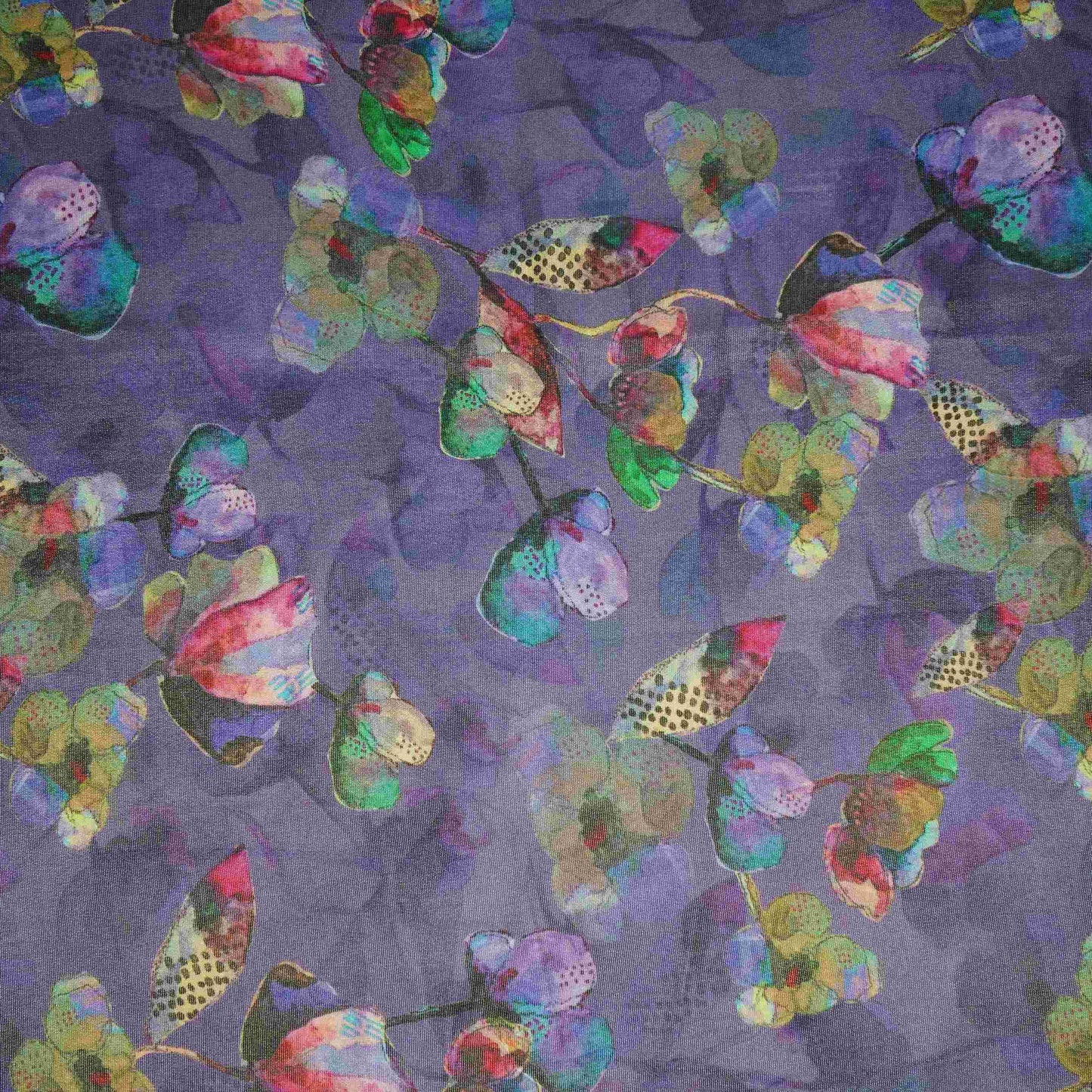 Violet floral print Tissue Fabric MTFG-31107