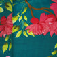 Bottle Green Floral Print Natural Crepe Fabric 21250