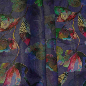 Violet floral print Tissue Fabric MTFG-31107 - TradeUNO