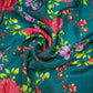Bottle Green Floral Print Natural Crepe Fabric 21250