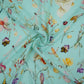 Ice Blue floral print Muslin Fabric VF-31373