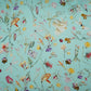 Ice Blue floral print Muslin Fabric VF-31373