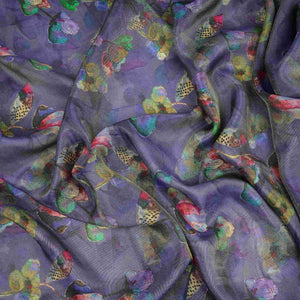 Violet floral print Tissue Fabric MTFG-31107 - TradeUNO