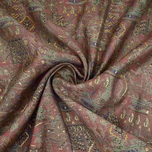 Mauve Pink Foil Traditional print Eri Cotton Fabric MTFG-31070 - TradeUNO