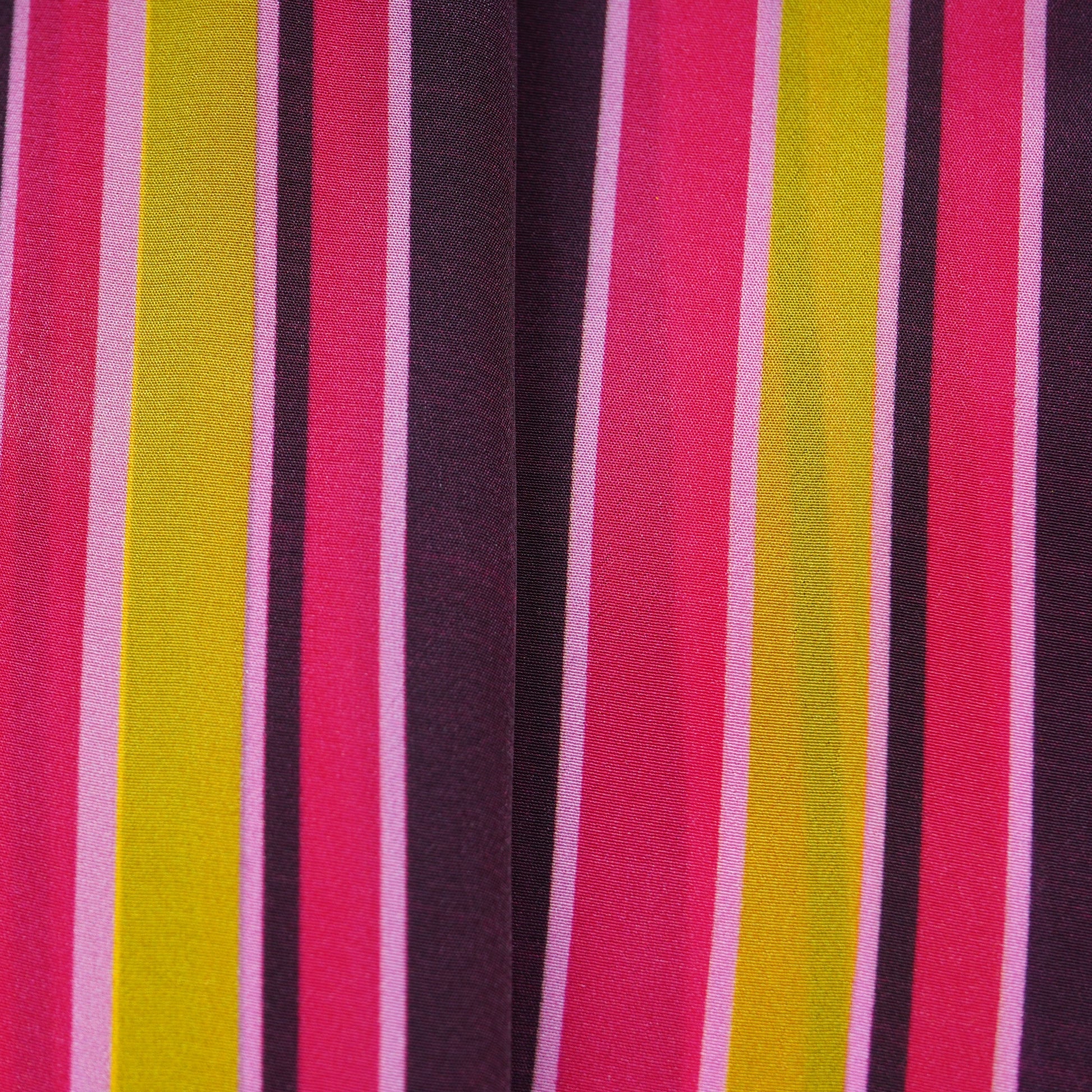 Multicolor Stripes Print Natural Crepe Fabric 21056