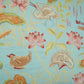 Aqua Blue floral print Mul Chanderi Fabric VF-31341