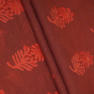 Brick Red Dabu Print Cotton Fabric NC-29651 - TradeUNO
