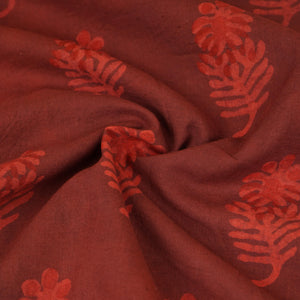 Brick Red Dabu Print Cotton Fabric NC-29651 - TradeUNO