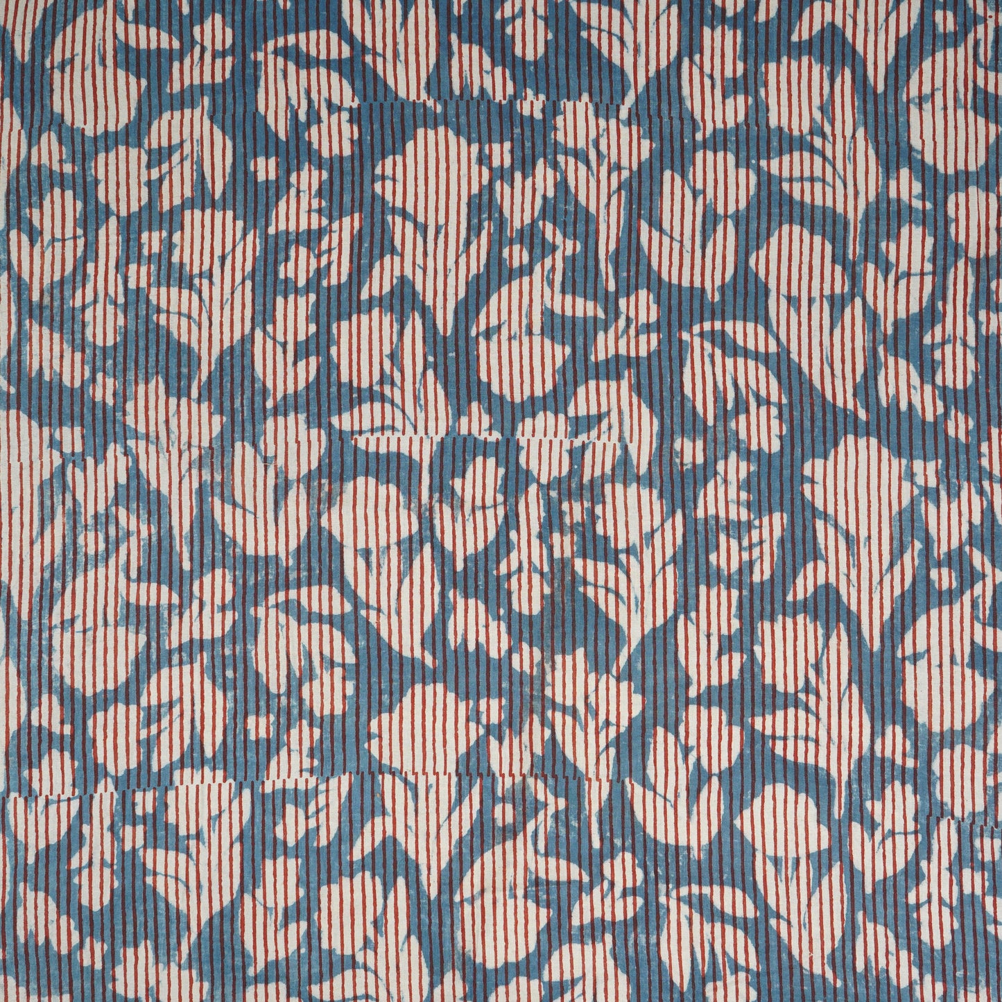 Blue with Multicolor Dabu Print Cotton Fabric NC-29656