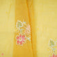 Mustard Yellow Floral Cutdana Embroidery Pure Banaras Mul Chanderi Fabric SGS-30693
