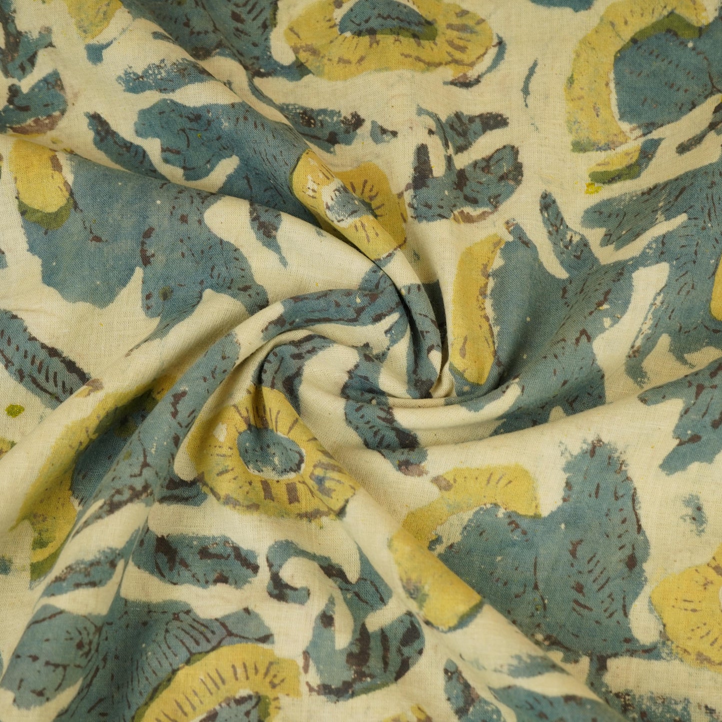 Cream Ajrakh Print Cotton Fabric NC-29642