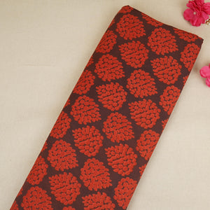 Brick Red Dabu Print Cotton Fabric NC-29650 - TradeUNO