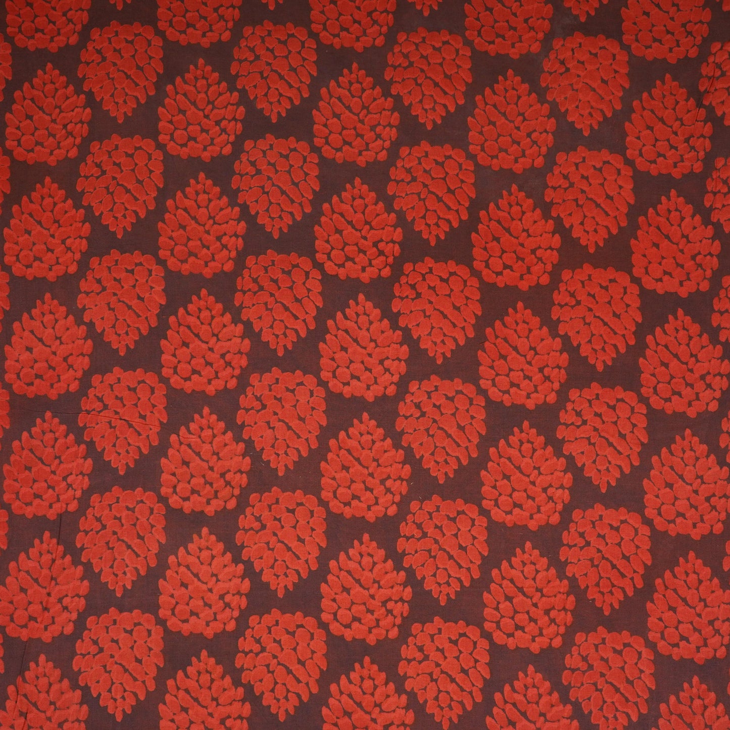 Brick Red Dabu Print Cotton Fabric NC-29650