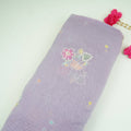 Lavender Floral Cutdana Embroidery Pure Banaras Mul Chanderi Fabric SGS-30695