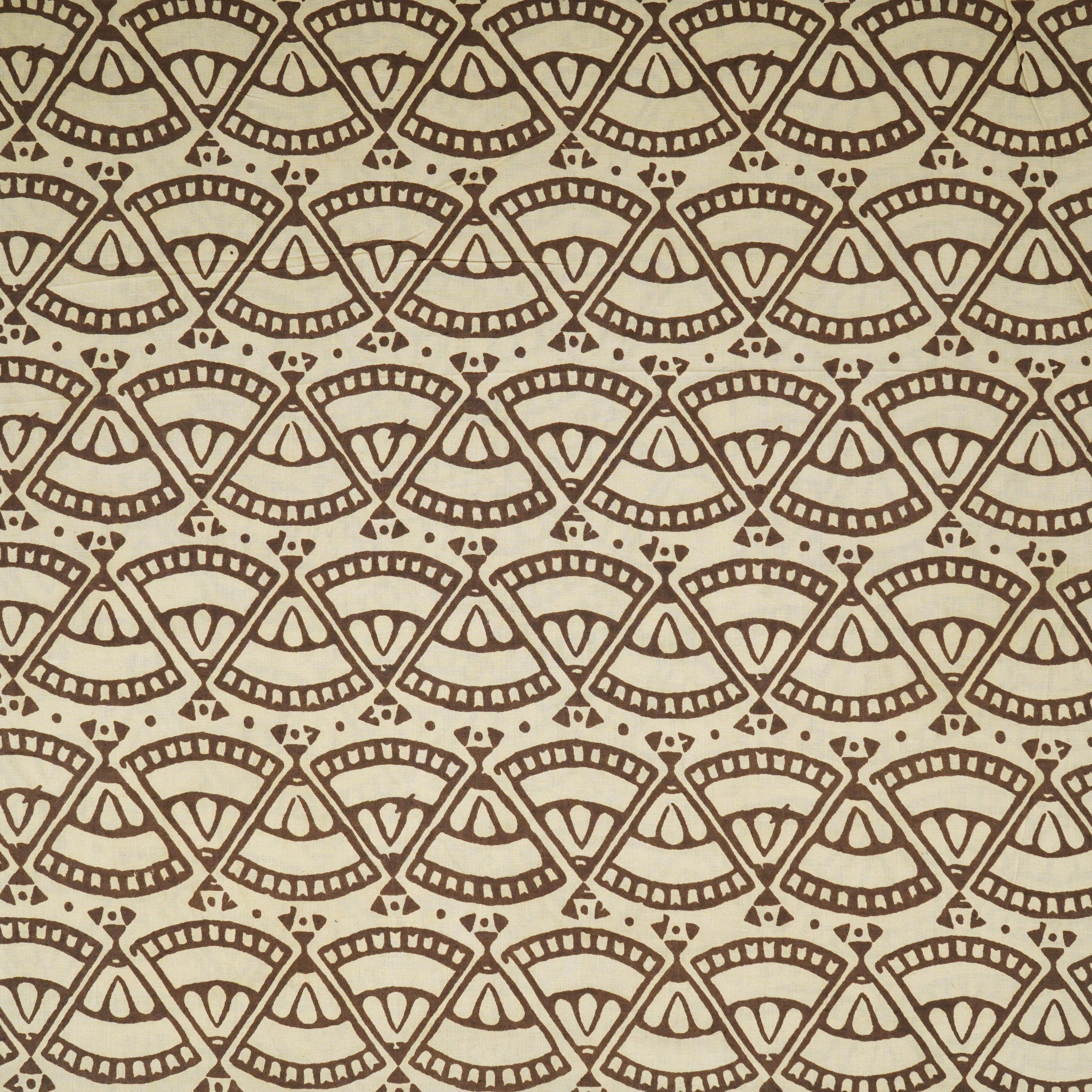 Cream Bagru Print Cotton Fabric NC-29654 - TradeUNO