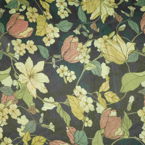 Green floral print Tissue Fabric MTFG-31110 - TradeUNO