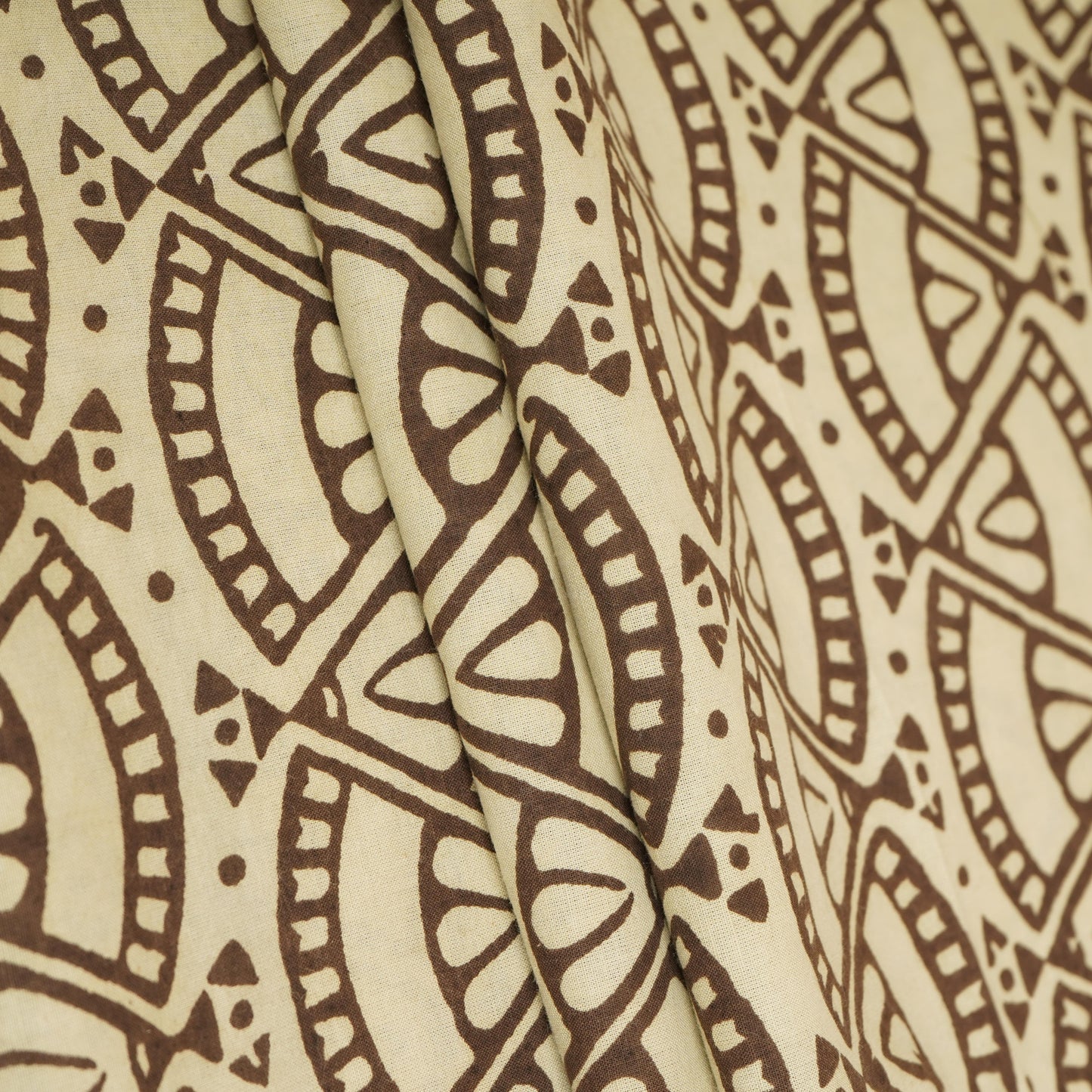 Cream Bagru Print Cotton Fabric NC-29654