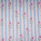 Dusty Blue with Off White Stripes floral 40s Pure Linen Fabric VF-31323 - TradeUNO