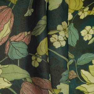 Green floral print Tissue Fabric MTFG-31110 - TradeUNO