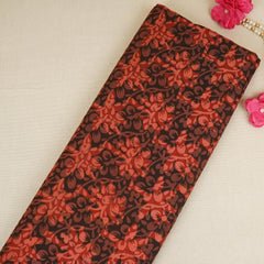 Red with Multicolor Dabu Foil Print Cotton Fabric NC-29658