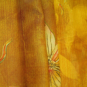 Mustard Yellow floral print Tissue Fabric MTFG-31109 - TradeUNO