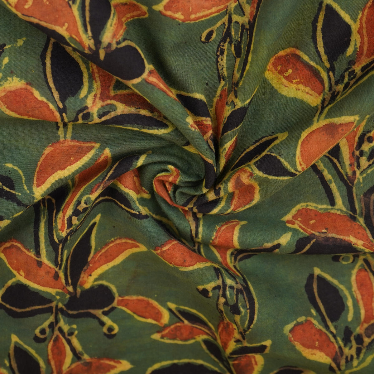 Green Batik Print Cotton Fabric NC-29639 - TradeUNO
