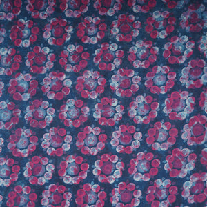 Blue with Multicolor Dabu Print Cotton Fabric NC-29667 - TradeUNO