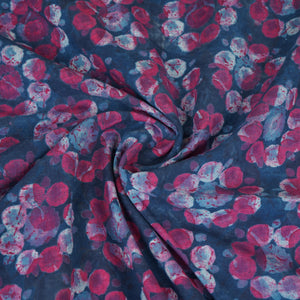 Blue with Multicolor Dabu Print Cotton Fabric NC-29667 - TradeUNO