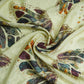 Cream floral Jari Jacquard Pure Bemberg Crepe Fabric MTFG-31096