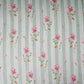 Sage Green with Off White Stripes floral 40s Pure Linen Fabric VF-31324 - TradeUNO