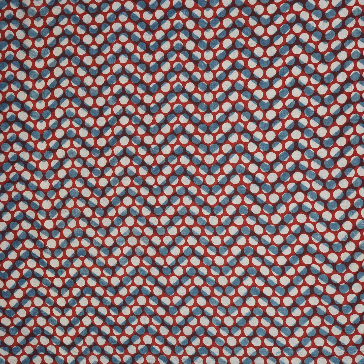 Blue with Multicolor Dabu Print Cotton Fabric NC-29666