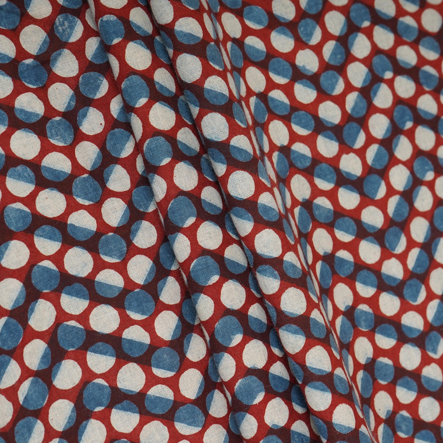 Blue with Multicolor Dabu Print Cotton Fabric NC-29666