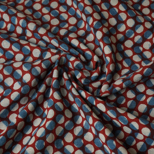 Blue with Multicolor Dabu Print Cotton Fabric NC-29666 - TradeUNO