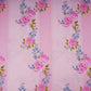 Pink floral stripes print 40s Pure Linen Fabric VF-31321