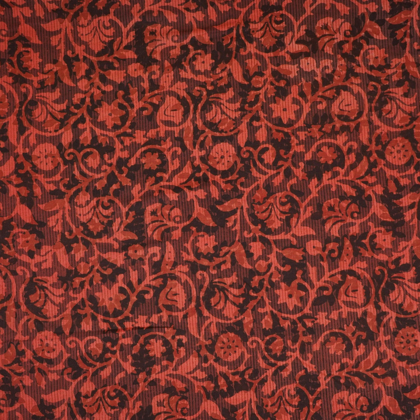 Brick Red with Multicolor Dabu Print Cotton Fabric NC-29659