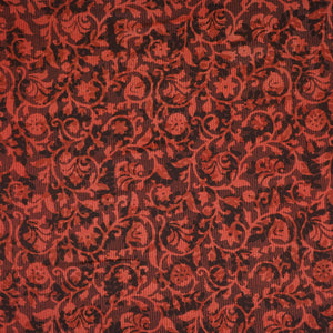 Brick Red with Multicolor Dabu Print Cotton Fabric NC-29659 - TradeUNO