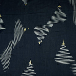 Navy Blue Foil Abstract print Eri Cotton Fabric MTFG-31067 - TradeUNO