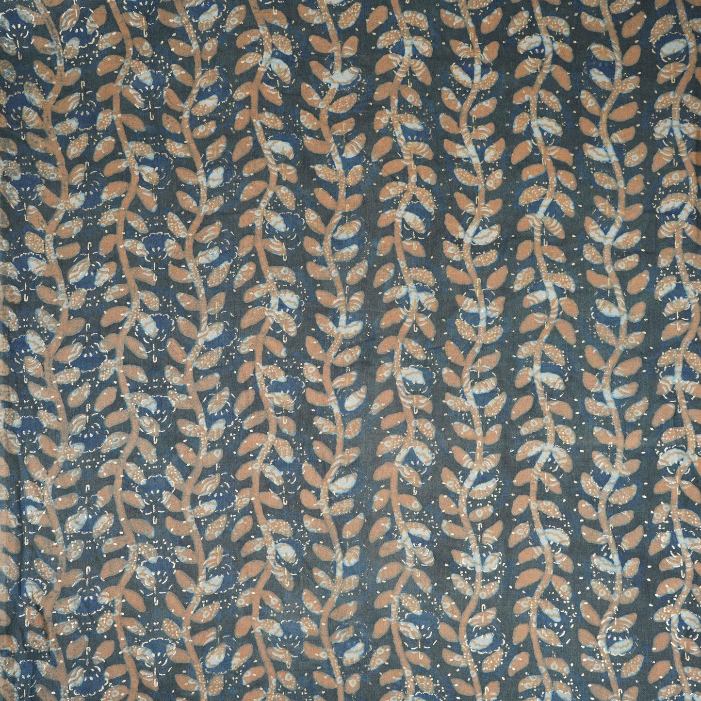 Blue with Multicolor Dabu Foil Print Cotton Fabric NC-29647