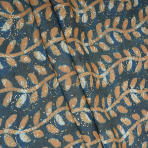 Blue with Multicolor Dabu Foil Print Cotton Fabric NC-29647 - TradeUNO