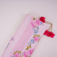 Pink floral stripes print 40s Pure Linen Fabric VF-31321