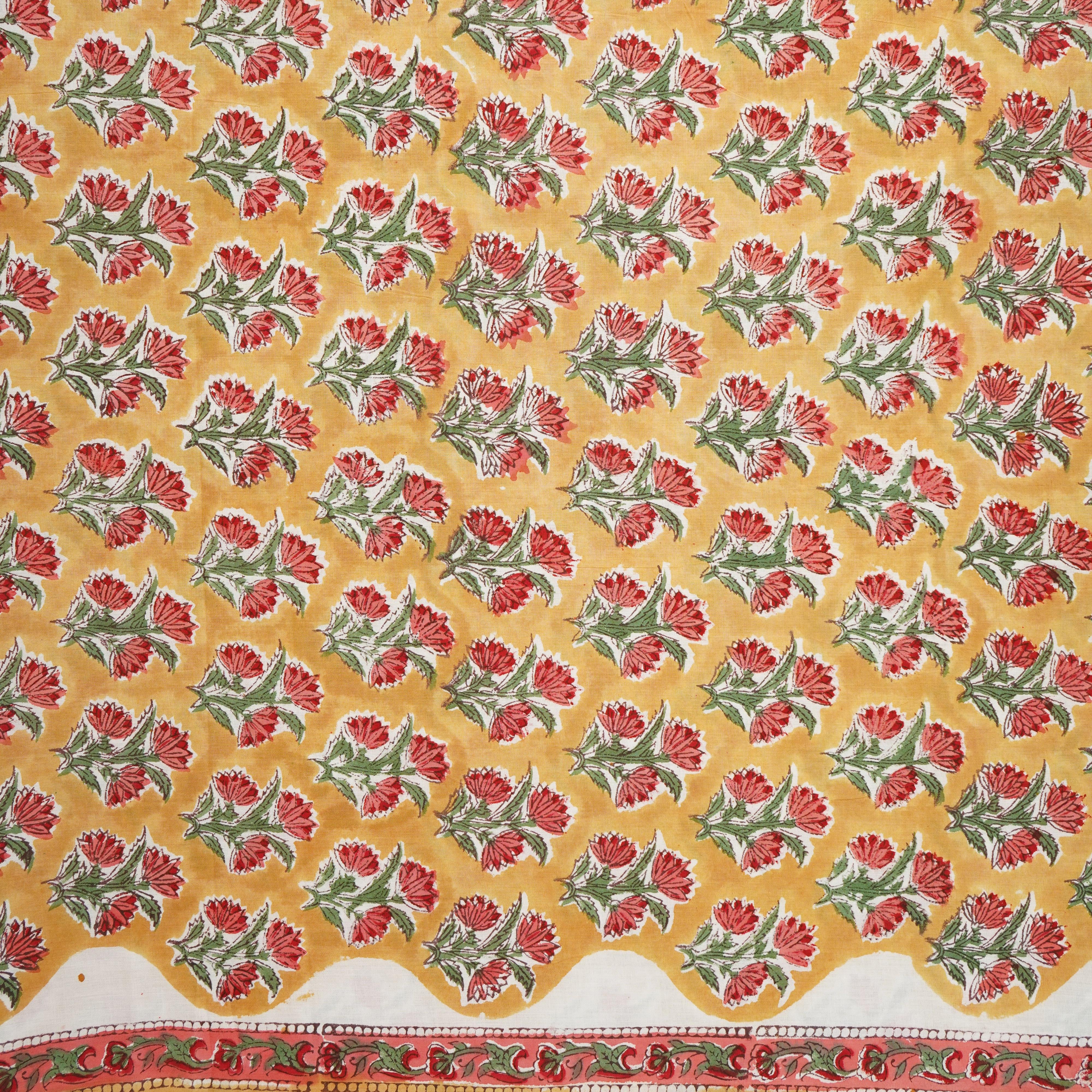 Yellow floral print Cotton Fabric AFI-29606 - TradeUNO
