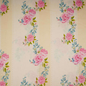 Ivory floral stripes print 40s Pure Linen Fabric VF-31322 - TradeUNO