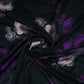 Black floral print Modal Silk Fabric MTFG-31080