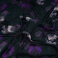 Black floral print Modal Silk Fabric MTFG-31080