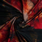 Black floral print Modal Satin Fabric MTFG-31089