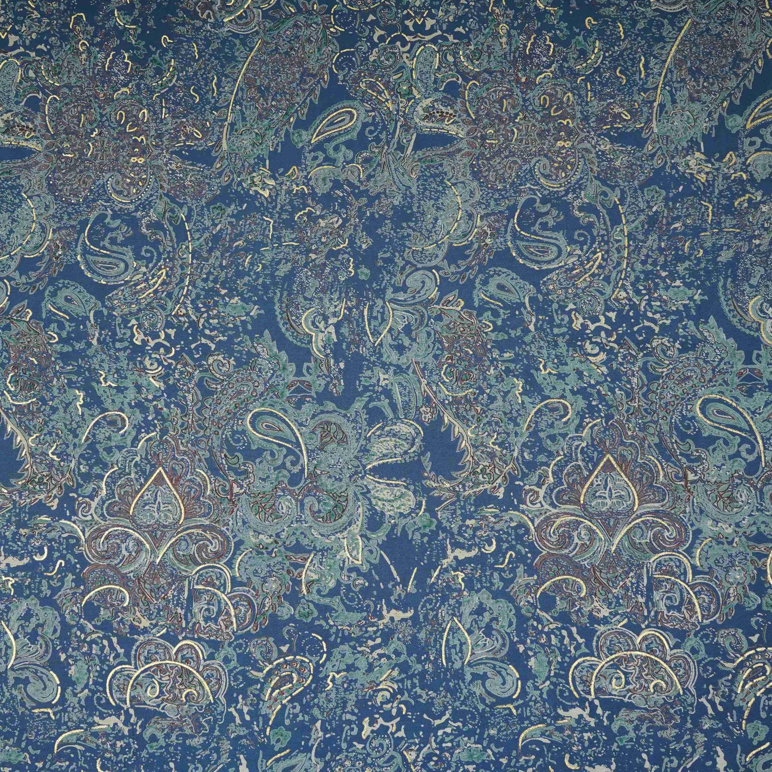 Blue Foil floral print Eri Cotton Fabric MTFG-31073 - TradeUNO