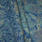 Blue Foil floral print Eri Cotton Fabric MTFG-31073